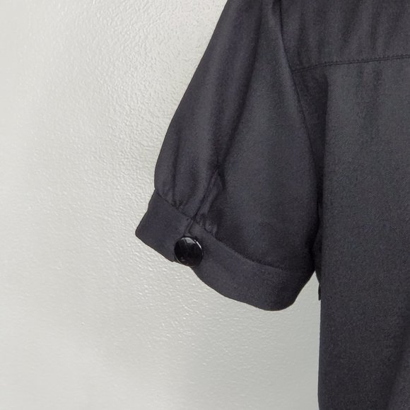 J. Crew Black Classic Wool Ruffle Neck Phoebe Dress Size 2 - Picture 8 of 10